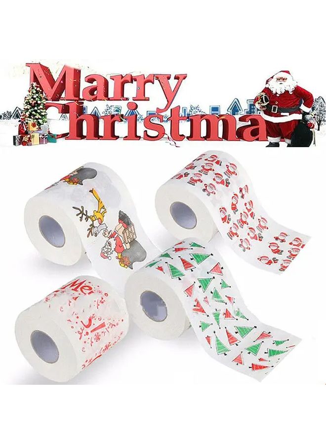 Christmas Holiday Toilet Paper 2 Layers Size 1 Santa Claus Reindeer Design Festive Home Decor - Image 3